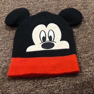 EUC Mickey Mouse Disney knit hat ears boy girl cute cap youth OS stretch